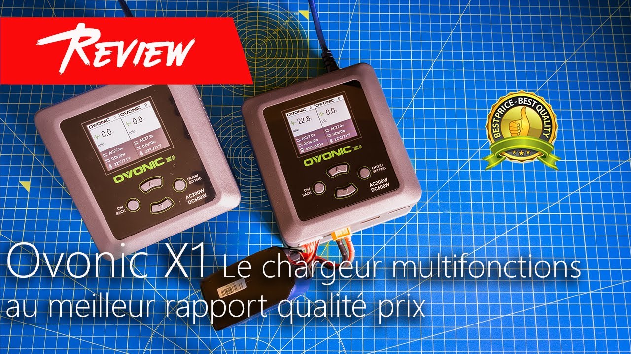 OVONIC D15 Chargeur Lipo Double Canal – 2×15W, 1,2A – Pour 1S-3S LiPo, Life, LiHv