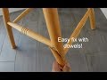 Quick broken chair leg repair and fix with dowels