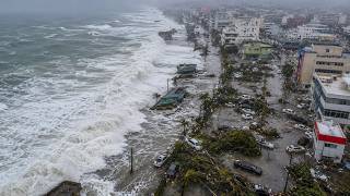 Japan Hit by a super typhoon today! Half of Okinawa was swept out to sea by Typhoon Jangmi