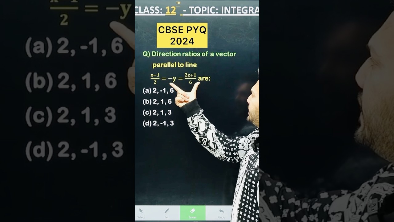 Q) Direction ratios of a vector parallel to line are: Chapter 12  Class 12 Board Exam 2025 NCERT