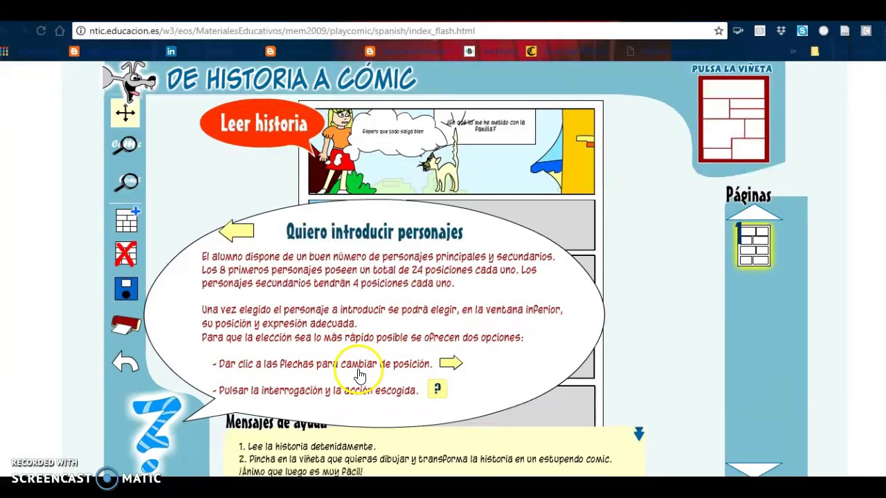 Playcomic: Menú de ayuda