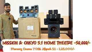 Onkyo RXSR-393 &amp; Mission MCube SE 5.1 Home Theatre - 50,000/-
