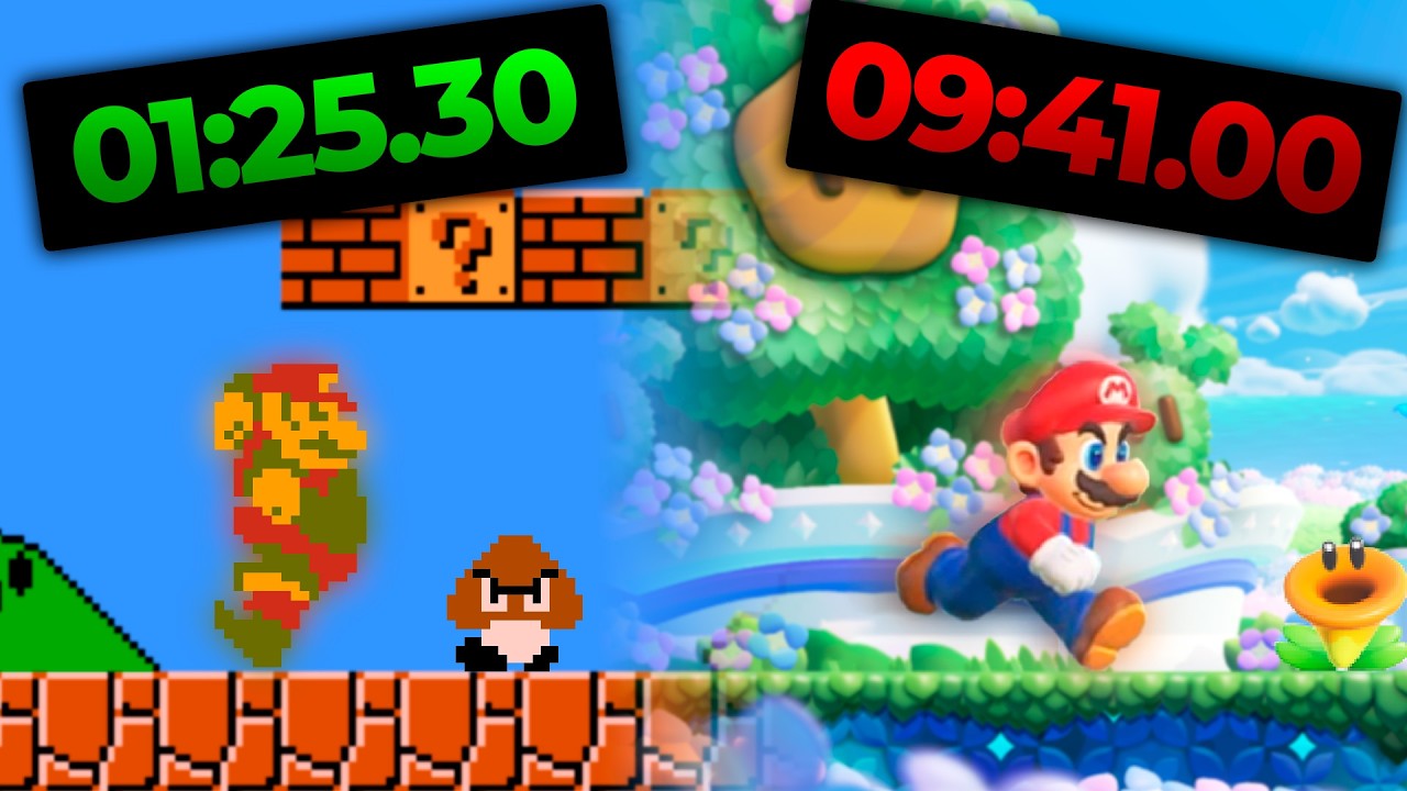 ¿Qué tan RÁPIDO puedes PASAR el PRIMER NIVEL de CADA JUEGO de Mario?