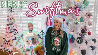 Decorating my Taylor Swift Eras Swiftmas Tree 🎄🌟 1989 tv cardigan try-on & ATW10 snow globe