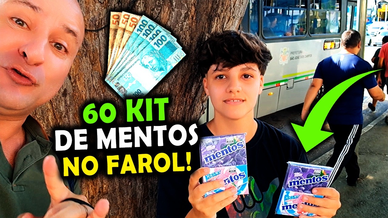 ELE VENDE 60 KITS DE MENTOS NO FAROL!