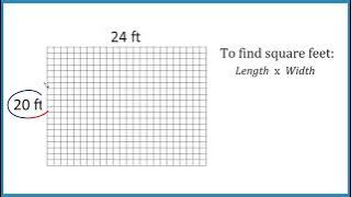 How many square feet are in a 20 ft by 24 ft area?