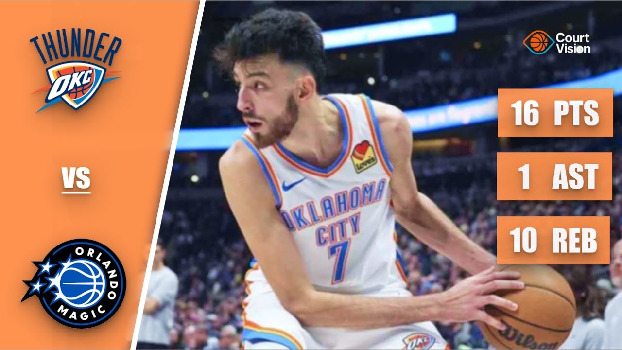 Chet Holmgren - 16 Points, 10 Rebounds, 1 Assist vs Magic - 2025-26 Regular Season