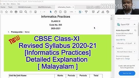 CBSE Class XI-IP Revised Syllabus 2020-21 | Detailed Explanation | Malayalam| Vlog :88