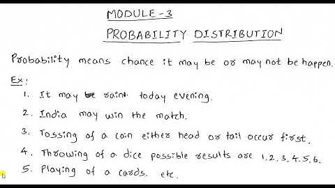 Module- 3 Probability Distribution