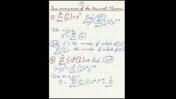 3 Combinatorics Intro: binomial theorem, algebraic and combinatorial proofs