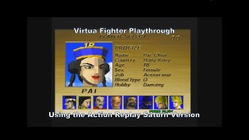 Virtua Fighter 1 Pai Playthrough using the Sega Saturns Action Replay Saturn Version :D