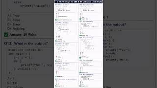 C/C++ MCQ'S for JEE &amp; IIT(Advanced level). #coder #clanguage#coding_gyan #cpp #coding #c #code #pyp