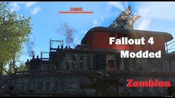 Modded Fallout 4 Killing all the ZOMBIES and Kellog with dog meat
