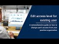Edit access level for existing user from the practice management
