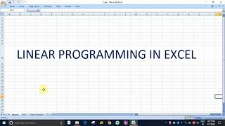 Excel solver example | Introduction to linear programming in excel with practical example