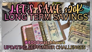 My Road to Saving $20k for Retirement | Saving $75 | Updating Sept Challenges | #4000watchhours