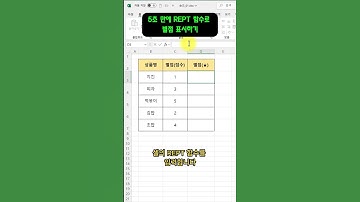 엑셀 30초 꿀팁) 5초만에 별점 매기는 법 #엑셀 #excel #강의 #생산성 #AI