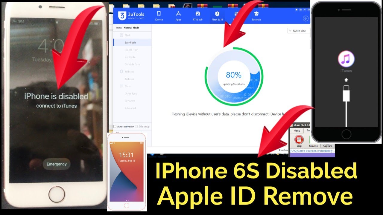 IPhone 6S Disabled Connect to itunes and Apple ID Remove Solved in