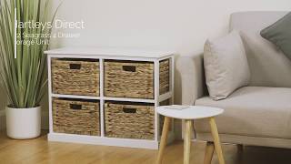 Celebrity Hartleys Direct 2x2 Seagrass 4 Drawer Storage Unit Profile
