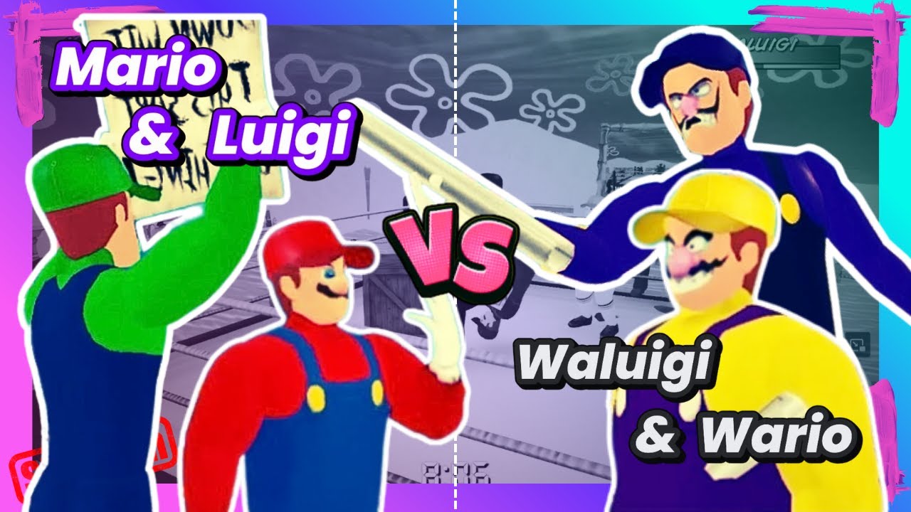🤼‍♂️Mario is a CRAZY mf😆Mario v Wario Bros|HIGHLIGHTS|Funny Moments, Glitches&ParodyMatches|@SimSlam
