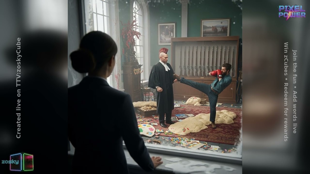 (176911) pixelPower: **Lawyer, mohawk, kickboxing chaos, hacked campaign, laxative quest.**