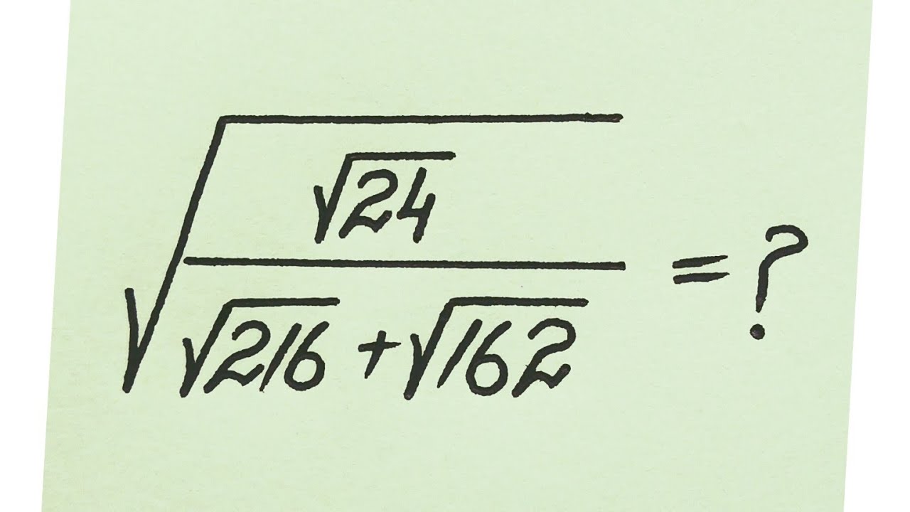 Japanese l can you solve this radical problem?? l Olympiad Math - YouTube