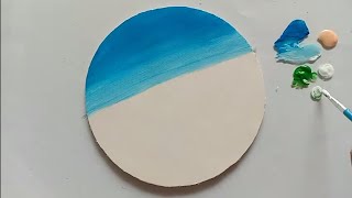 How to paint a beach scene | Acrylic painting tutorial step by step | #acrylicpainting #acrylic