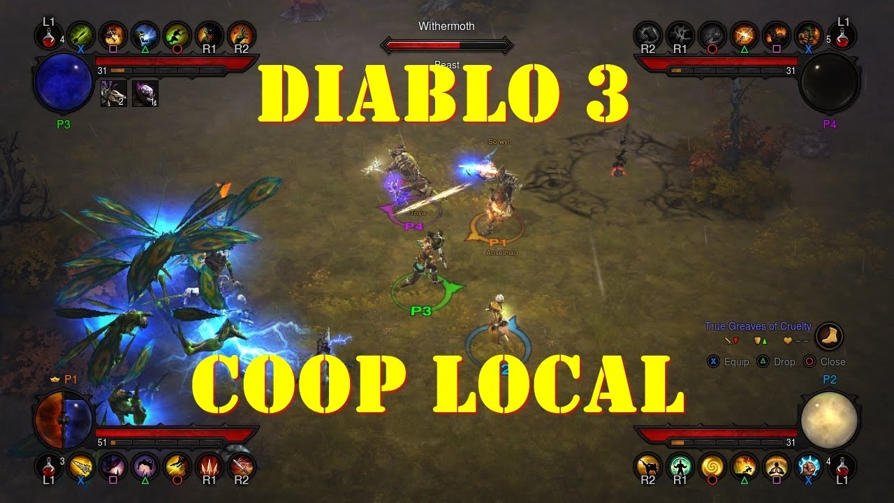 Melhor maneira de jogar Diablo 3 coop local com controle 