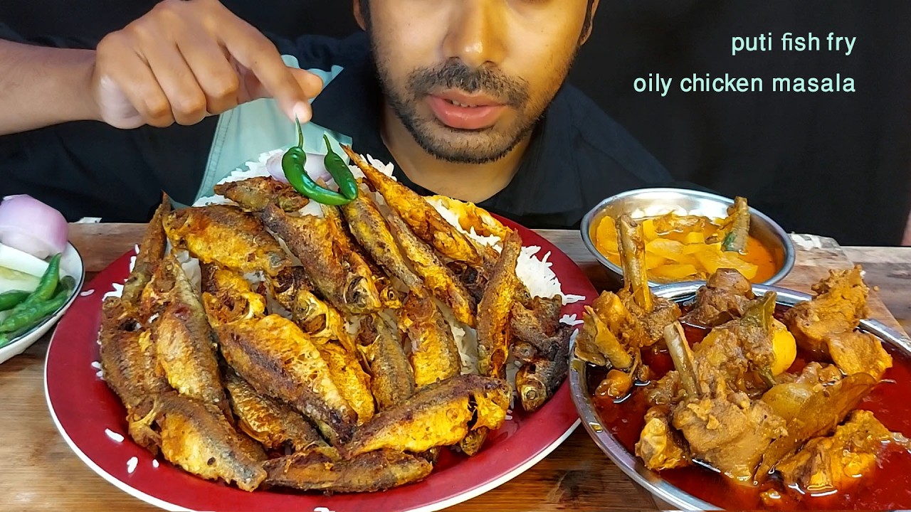 The Crunchiest Puti Fish Fry! 🐟 Desi Chicken Kosha & Spicy Small Fish Curry | Heavy Gravy ASMR 🥣