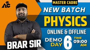 MASTER CADRE SCIENCE | PHYSICS BY BRAR SIR | LIVE 09 AM | DEMO DAY-6 | ARORA CLASSES BATHINDA