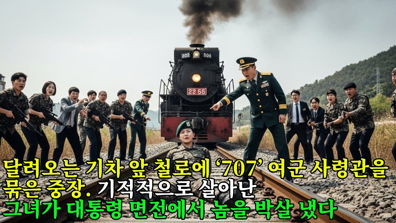 달려오는 기차 앞 철로에 ‘707’ 여군 사령관을 묶은 중장. 기적적으로 살아난 그녀가 대통령 면전에서 놈을 박살 냈다