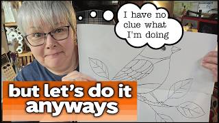 I Have No Plan… Just a Robin Drawing and Fabric Collage Ideas....part 1