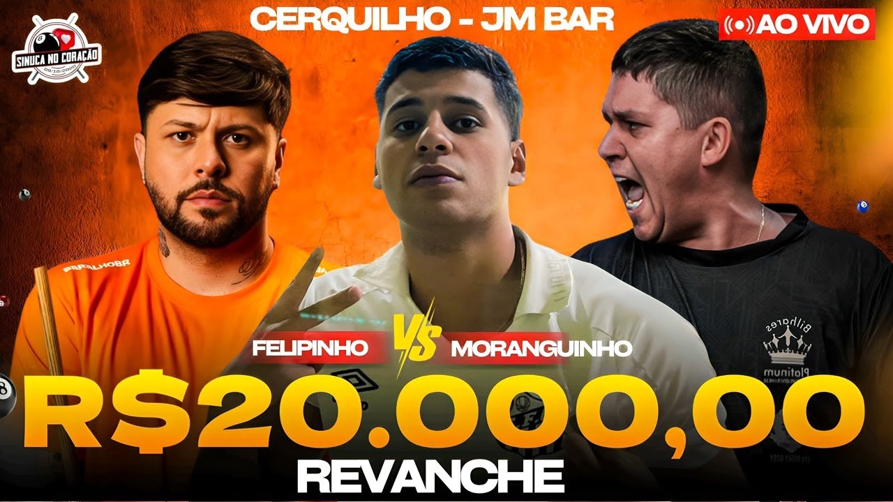 26/02 - FELIPINHO X MORANGUINHO - REVANCHE - SINUCA AO VIVO EM CERQUILHO SP - NARRAÇÃO JOÃO