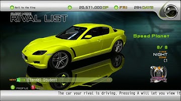 IMPORT TUNER CHALLENGE   XBOX 360   Video 003 of 055   RIVAL LIST   SPEED PLANET