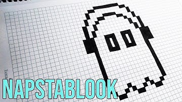 How to Draw Napstablook (Undertale) - Drawing Napstablook - Handmade Pixel Art