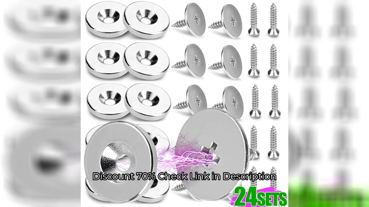 1/24set Strong Magnetic Cabinet Snaps Hidden Closing Circle Drawer Cupboard Door Magnet Clasps with