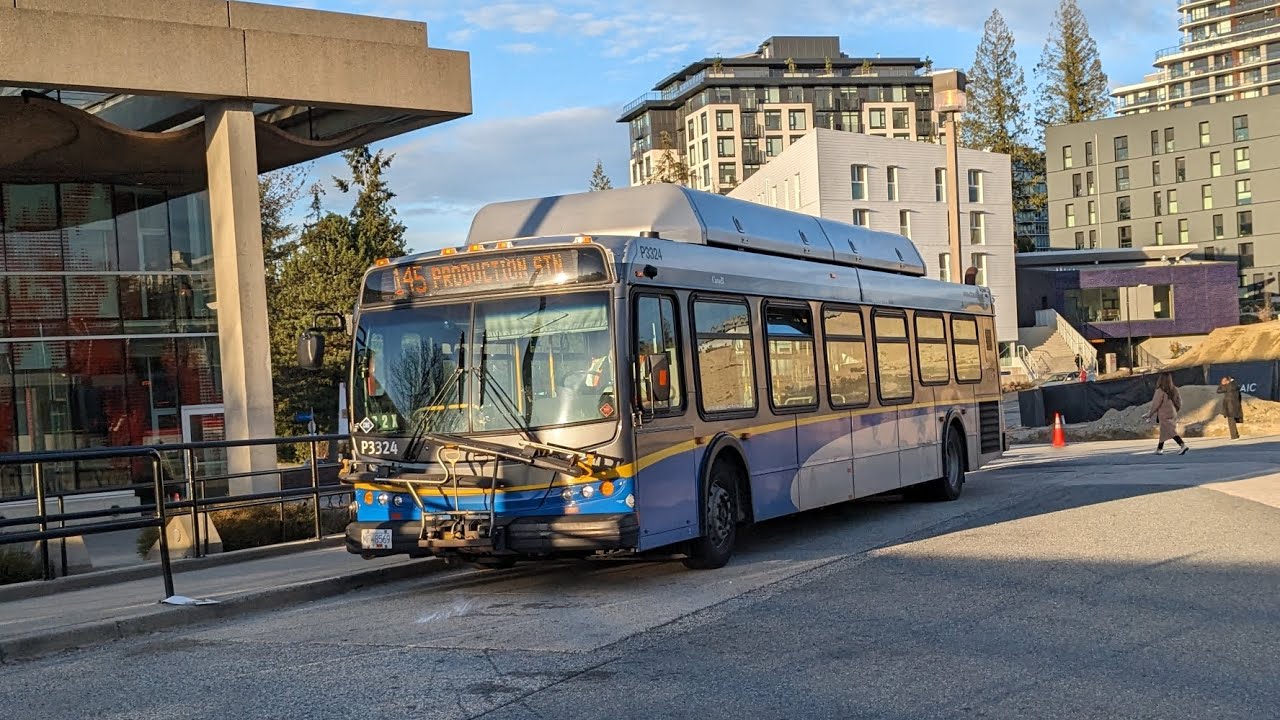 Translink CMBC 3324 on the 145 from SFU transportation center to
