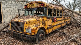 ترميم حافلة ASMR: إنقاذ حافلة مدرسية دولية من التسعينيات (إعادة بناء كاملة) screenshot 2