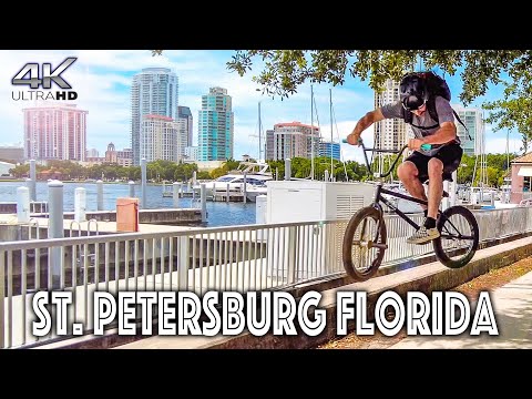 St. Petersburg Florida US. Downtown Travel Guide. Walking Tour 4K