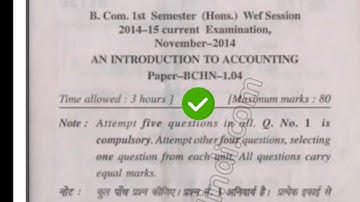 2014 Mdu BCom Hons 1st Sem An Introduction to Accounting Question Paper #MduQuestionPaper