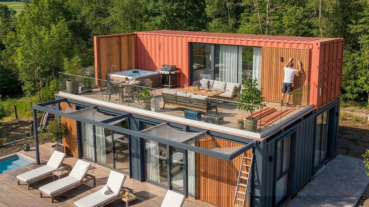 This man is transforming two giant shipping containers into a luxury ...