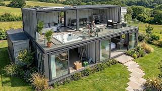 This man is transforming two giant shipping containers into a luxury hotel with a terrace!