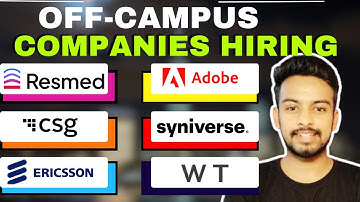 CSG, Resmed, Ericsson Important Hiring | Biggest OFF Campus Drive For 2026, 2025, 2024 Batch | Jobs
