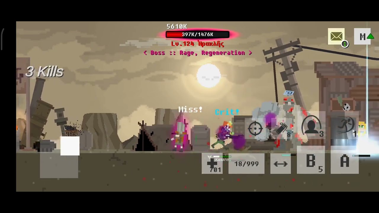 Wasteland Story- Testing out my new P2W weapon on a player boss