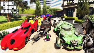 GTA 5 - Stealing Batman All Vehicles With Joker | Micheal Becomes Joker | (Real Life Cars #25)