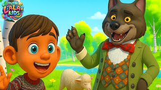 El pastorcito valiente protegiendo a sus ovejas del Lobo Travieso, animación 3D