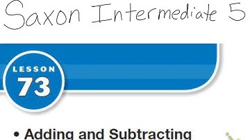 Saxon Math Int  5 Lesson 73