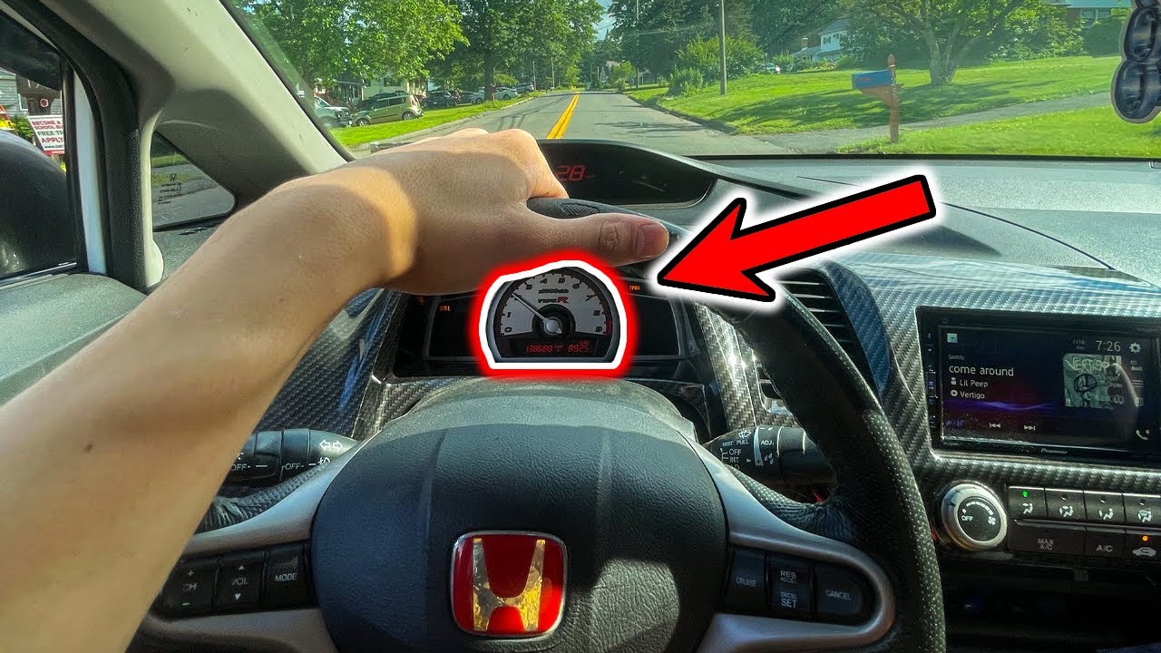 Installing Type R Tach Overlay On My 8th Gen Civic Si FD2 Conversion ...