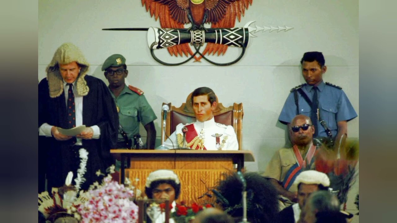 Prince Charles at Papua New Guinea’s Independence Ceremony, 1975