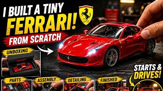 I Built a Tiny Red Ferrari From Scratch! 😱🏎️ | Miniature Ferrari Assembly & Unboxing